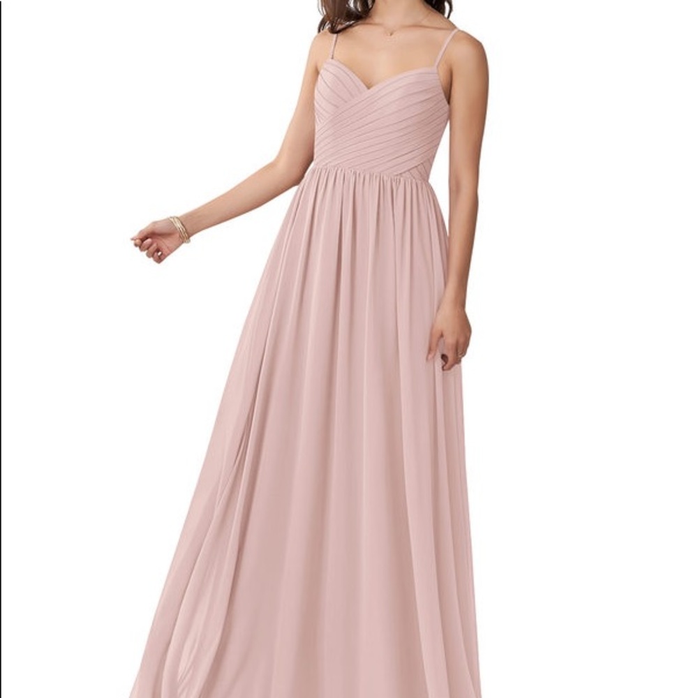 Azazie Dusty Rose Lisbon long bridesmaid prom dress